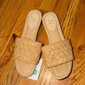 a new day Beige Woven Slide Sandals